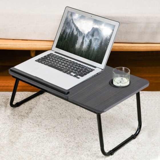 Adjustable Laptop Bed Desk with Cup Holder